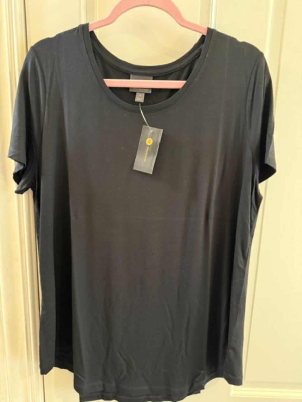 Women's JM Collection NWT Black Scoop Neck Short Sleeve Top XL